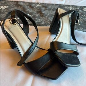 a new day Black Strappy Heels